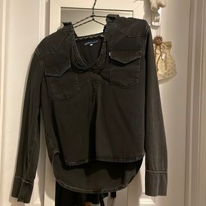 Levi’s blouse/top black denim material / never worn, no tags size S